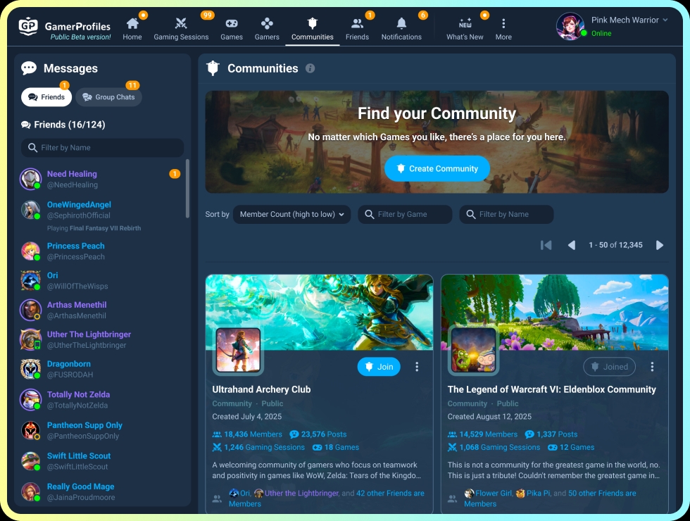 Communities - GamerProfiles