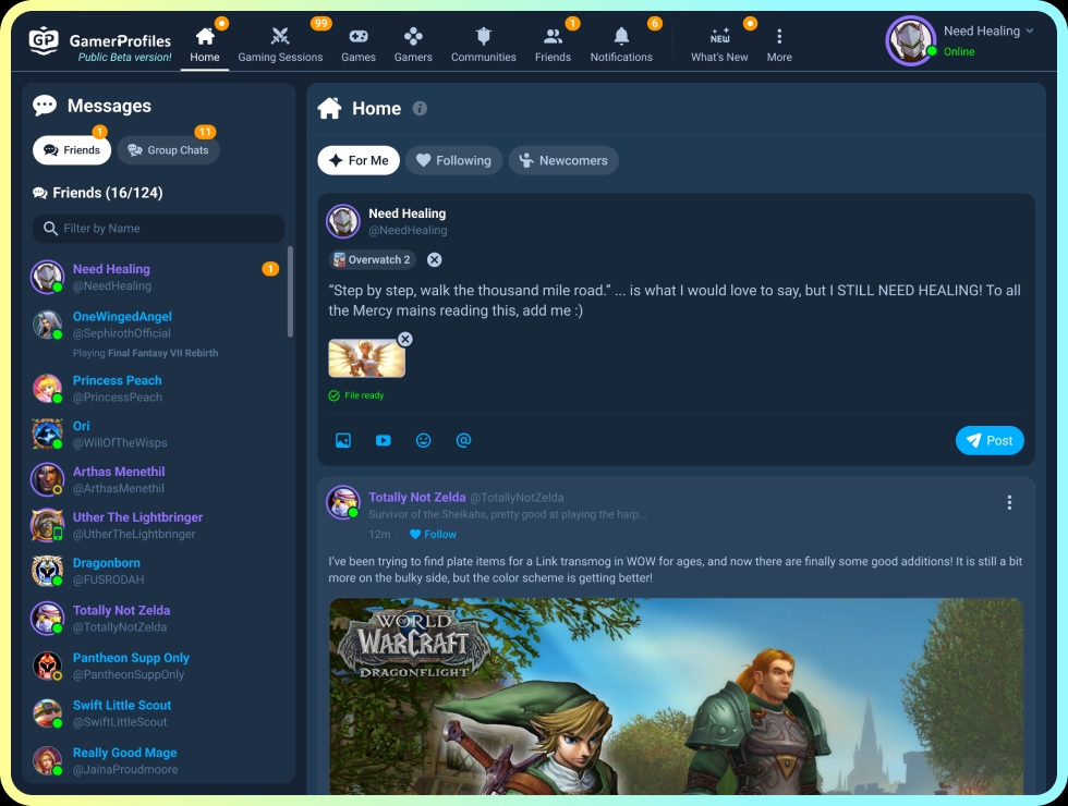 Discover & Share Content in your personalized Feed - GamerProfiles